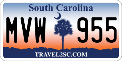 SC license plate MVW955