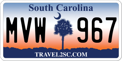 SC license plate MVW967