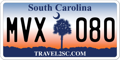 SC license plate MVX080