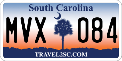 SC license plate MVX084