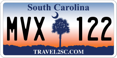 SC license plate MVX122