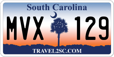 SC license plate MVX129