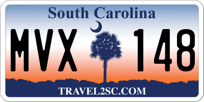 SC license plate MVX148