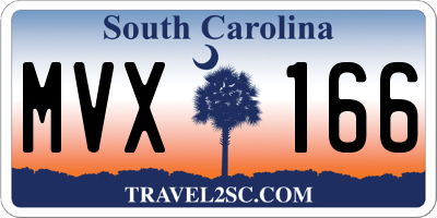 SC license plate MVX166