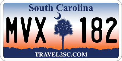 SC license plate MVX182