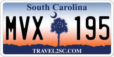 SC license plate MVX195