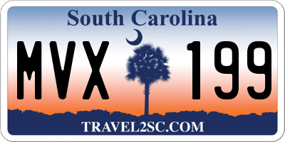 SC license plate MVX199