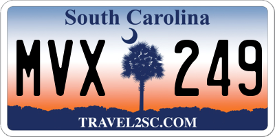 SC license plate MVX249