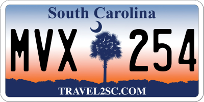 SC license plate MVX254