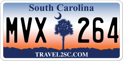 SC license plate MVX264