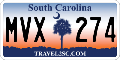 SC license plate MVX274