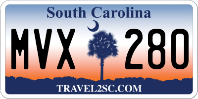 SC license plate MVX280