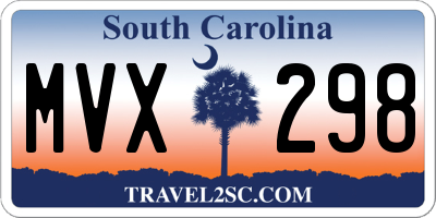 SC license plate MVX298