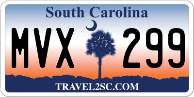 SC license plate MVX299