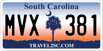 SC license plate MVX381