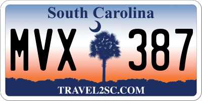 SC license plate MVX387