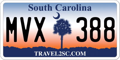 SC license plate MVX388