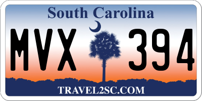 SC license plate MVX394