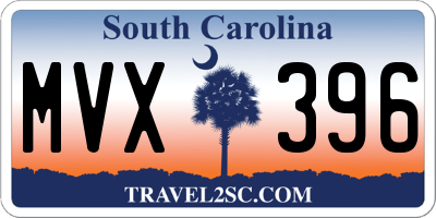 SC license plate MVX396