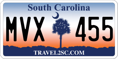 SC license plate MVX455