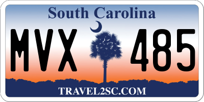 SC license plate MVX485