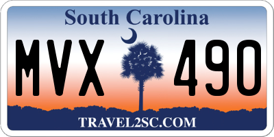 SC license plate MVX490