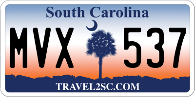 SC license plate MVX537