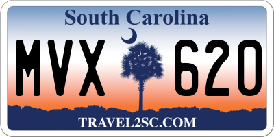 SC license plate MVX620