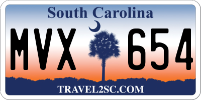 SC license plate MVX654