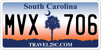 SC license plate MVX706