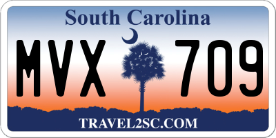 SC license plate MVX709