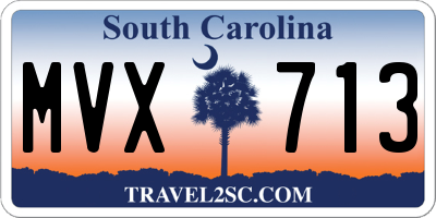 SC license plate MVX713