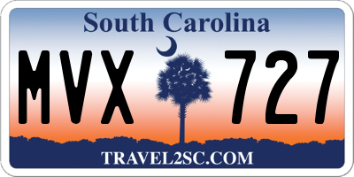 SC license plate MVX727