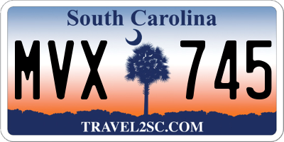 SC license plate MVX745
