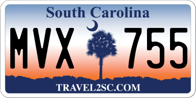 SC license plate MVX755
