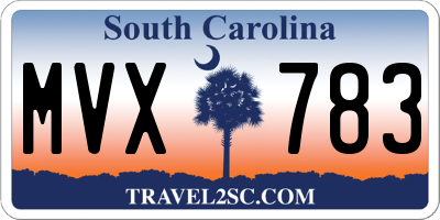 SC license plate MVX783