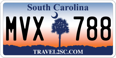 SC license plate MVX788