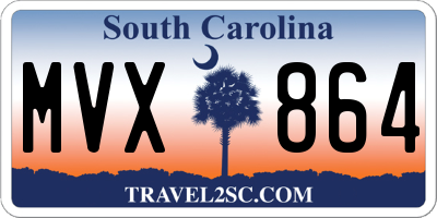 SC license plate MVX864