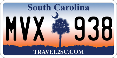 SC license plate MVX938