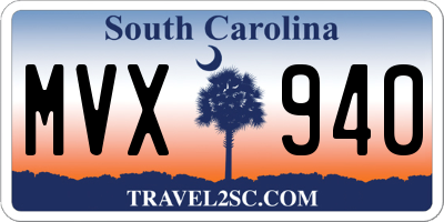 SC license plate MVX940