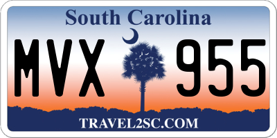SC license plate MVX955