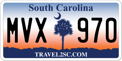 SC license plate MVX970
