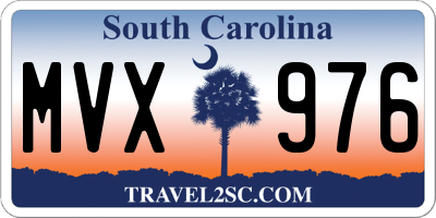 SC license plate MVX976