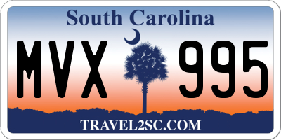 SC license plate MVX995