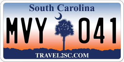 SC license plate MVY041