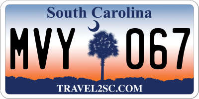 SC license plate MVY067