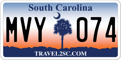 SC license plate MVY074