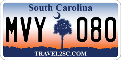 SC license plate MVY080