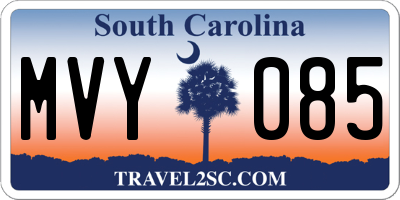 SC license plate MVY085