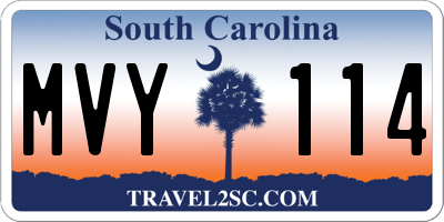 SC license plate MVY114